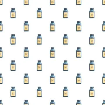 Ink bottles repeated pattern on white background 스톡 일러스트