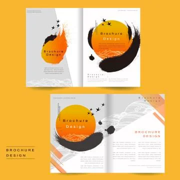 Ink brush brochure Stock Illustration