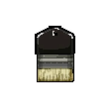 Ink brush paint pixel art vector illustration Stock Illustration