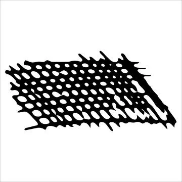 Ink brush painted grid, vector black scribble line. Perfect quality trace, one Stock Illustration