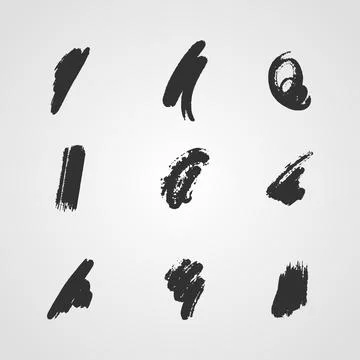 Ink brush stroke collection Stock Illustration