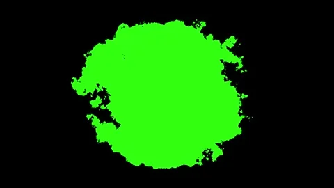 Ink Brush Stroke Splash Flowing Splatter on Green Screen Stock Footage 314692560