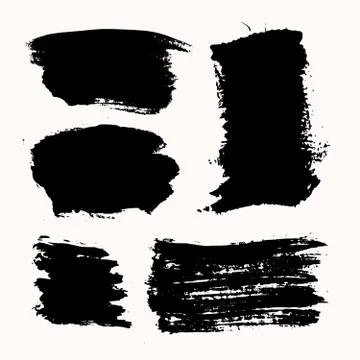 Ink Brush Strokes Set Stock Illustration
