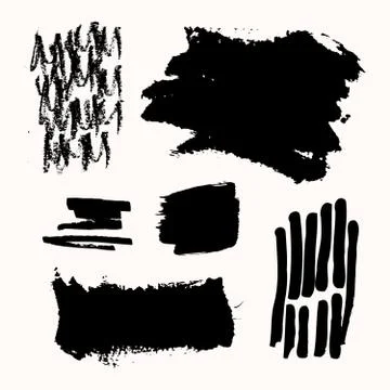 Ink Brush Strokes Set Illustrazione stock