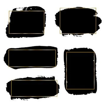 Ink Brush Strokes Set Stock Illustration