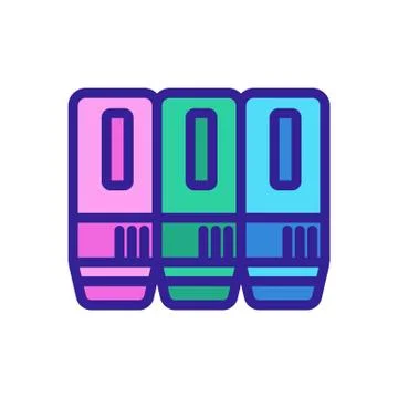 Ink cartridges for printer icon vector outline illustration 库存插图