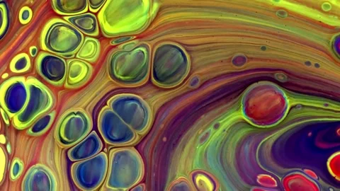 Ink colorful patterns moving around in liquid for background Stock Footage 143358524