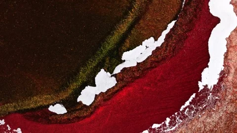 Ink colors spread and mix in a display of contemporary art Stock Footage 337837581