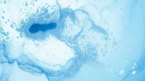 Ink Colours Mix. Fluid Flow Background. Indigo Stock Illustration