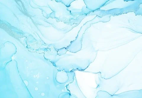 Ink Colours Mix. Fluid Wave Background. Indigo Stock Illustration