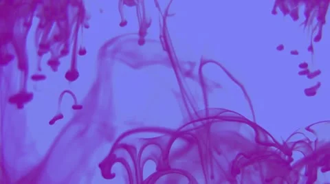 Ink Designs in Water Part 2 (Purple with Blue Background) Stock Footage 19769481