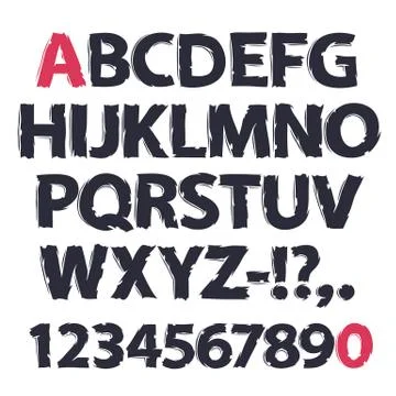 Ink Drawing Alphabet Stock Illustration