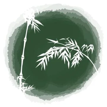 Ink drop bamboo Stock Illustration
