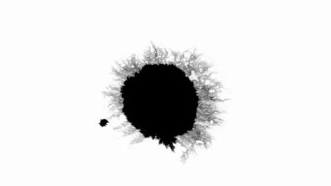 Ink Drop Black Leaking and Spreading Blemish isolated on Black Background Stock Footage 212151794