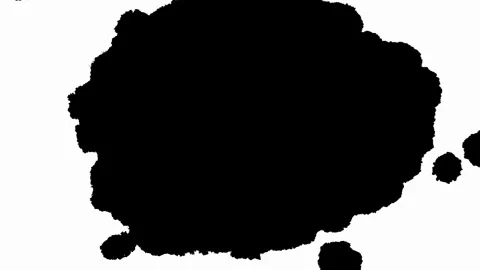 Ink Drop Black Leaking and Spreading Blemish isolated on Black Background Stock Footage 212152243