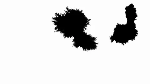 Ink Drop Black Leaking and Spreading Blemish isolated on Black Background Stock Footage 212160167