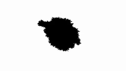 Ink Drop Black Leaking and Spreading Blemish isolated on Black Background Stock Footage 212162175