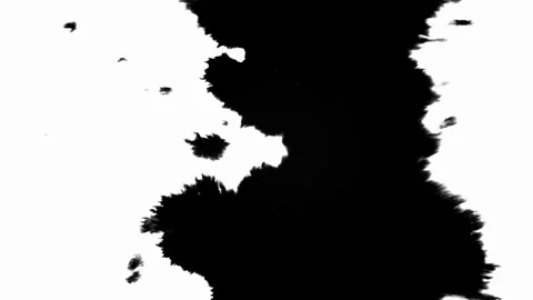 Ink Drop Black Leaking and Spreading Blemish isolated on Black Background Stock Footage 212162346