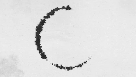 Ink Drop Circle On Grain Textured Paper Background Stock Footage 346391000