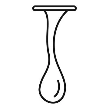 Ink drop is falling down creating a long thin thread Stock Illustration