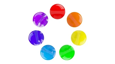 Ink drop rainbow circle Vídeo Stock 71273670