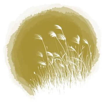 Ink drop reed Stock Illustration