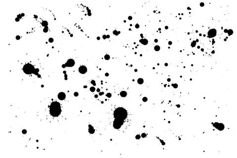 Ink drop splats isolated on white background 스톡 일러스트