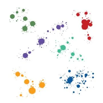Ink drop splats isolated on white background Stock Illustration
