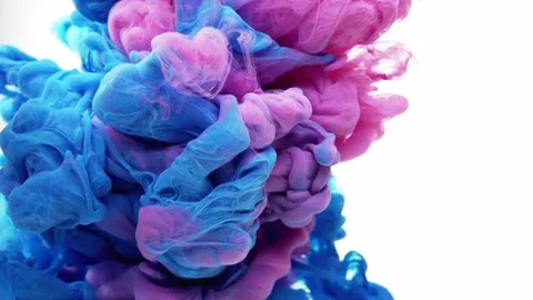 Ink drop in water isolated on white background 4K Screensaver color cloud mix Stock Footage 199495582
