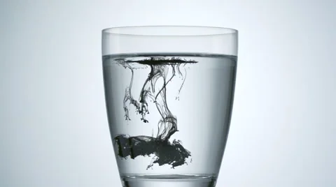 Ink drop into water, Slow Motion Stock Footage 41833754