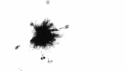 Ink Dropped On Alpha Channel 動画素材 100862380