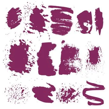 Ink drops and splashes. Liquid paint drip drop splash and ink splatter. Artistic Stock Illustration