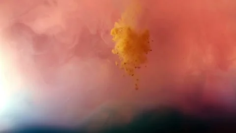 Ink drops in water slow motion, color mixing in the water slow motion. Stock Footage 101071219