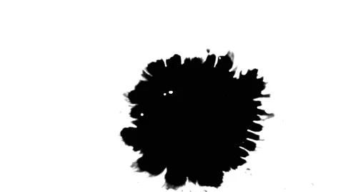 Ink drops on white Ink Bleed Bloom Black expanding Stock Footage 87233519