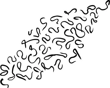 Ink Dry Brush Curls Pattern Stock Illustration