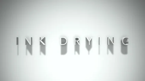 Ink drying 3D title animation with shadows on a white background Stock Footage 296927335