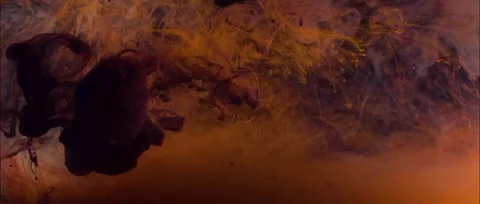 Ink explosion in orange water HD 스톡 동영상 153554109
