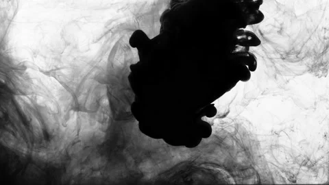 Ink Explosion In Water Black And White Stock Footage 142614243