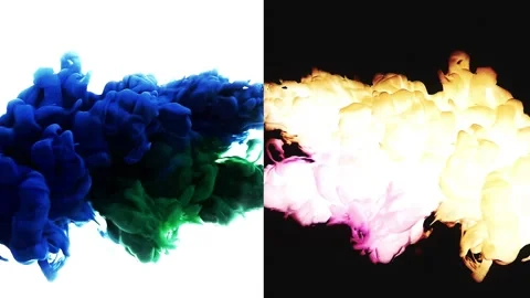 Ink fall Rorschach test colorful Stock Footage 147936691