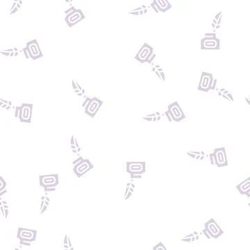 Ink with feather glyph vector seamless pattern Stockillustratie