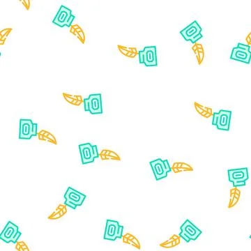 Ink with feather vector seamless pattern Illustrazione stock