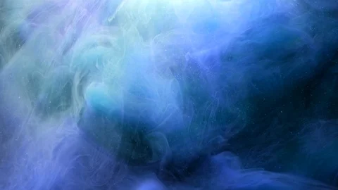Ink flow magic curse blue colored glitter cloud Stock Footage 113870485