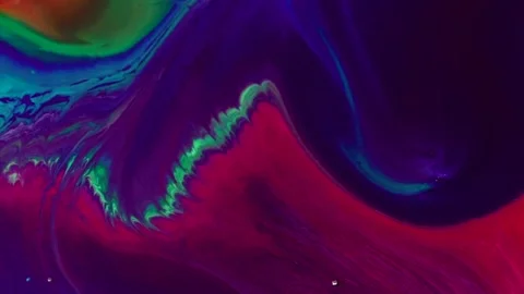 Ink flow producing a aerial view simulation of a cosmic landscape, oceanic or Video stock 170444871