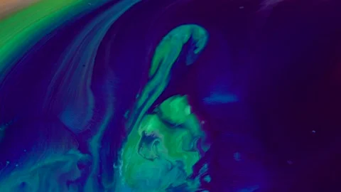 Ink flow producing a aerial view simulation of a cosmic landscape, oceanic or Video stock 170444873