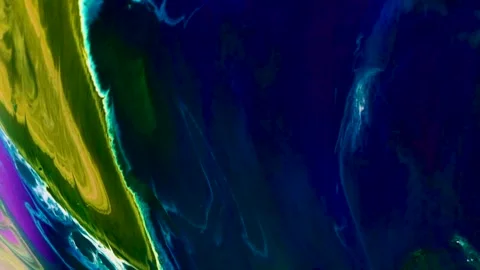 Ink flow producing a aerial view simulation of a cosmic landscape, oceanic or Video stock 170444892
