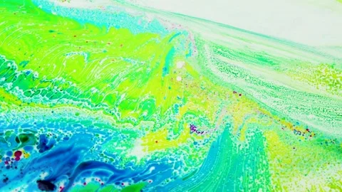 Ink flow producing a aerial view simulation of a cosmic landscape, oceanic or Video stock 170444929