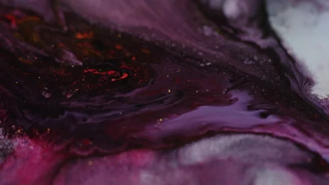 Ink fluid wave paint water flow purple dye spill Video stock 256622787