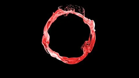 Ink forming a circle on black 3d illustration Stock Illustration