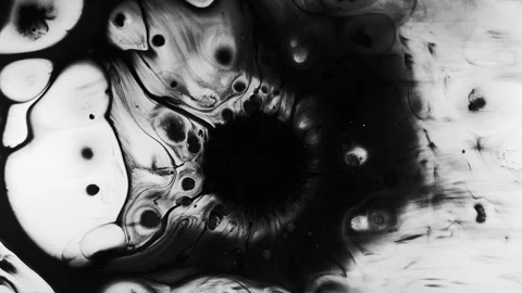 Ink grunge background black liquid spreading white Stock Footage 134453521