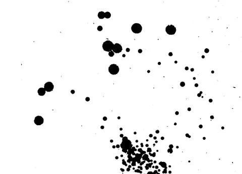 Ink grunge drops texture. Black hand drawn splashes and stains on white Stock Illustration